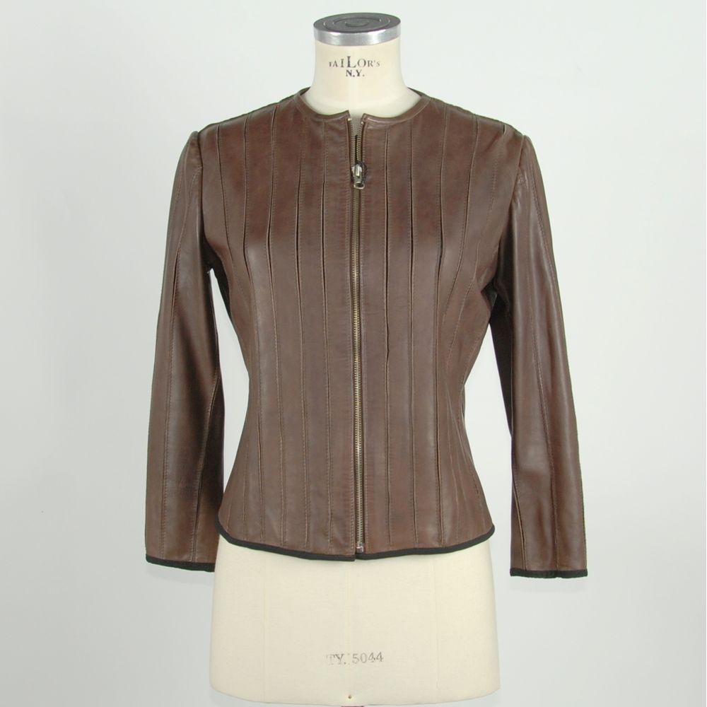 Emilio Romanelli Sleek Slim-Fit Leather Jacket