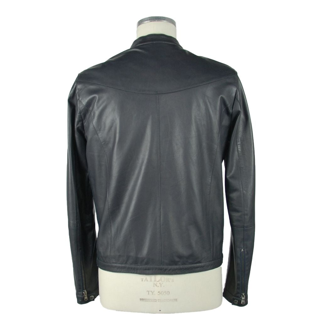 Emilio Romanelli Sapphire Elegance Leather Jacket