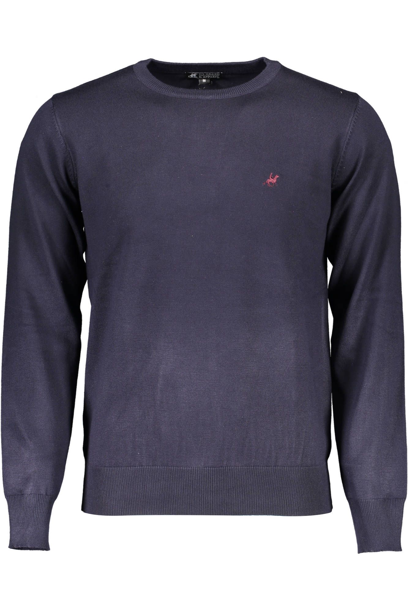 U.S. Grand Polo Equestrian Chic Blue Long-Sleeved Crew-Neck Sweater