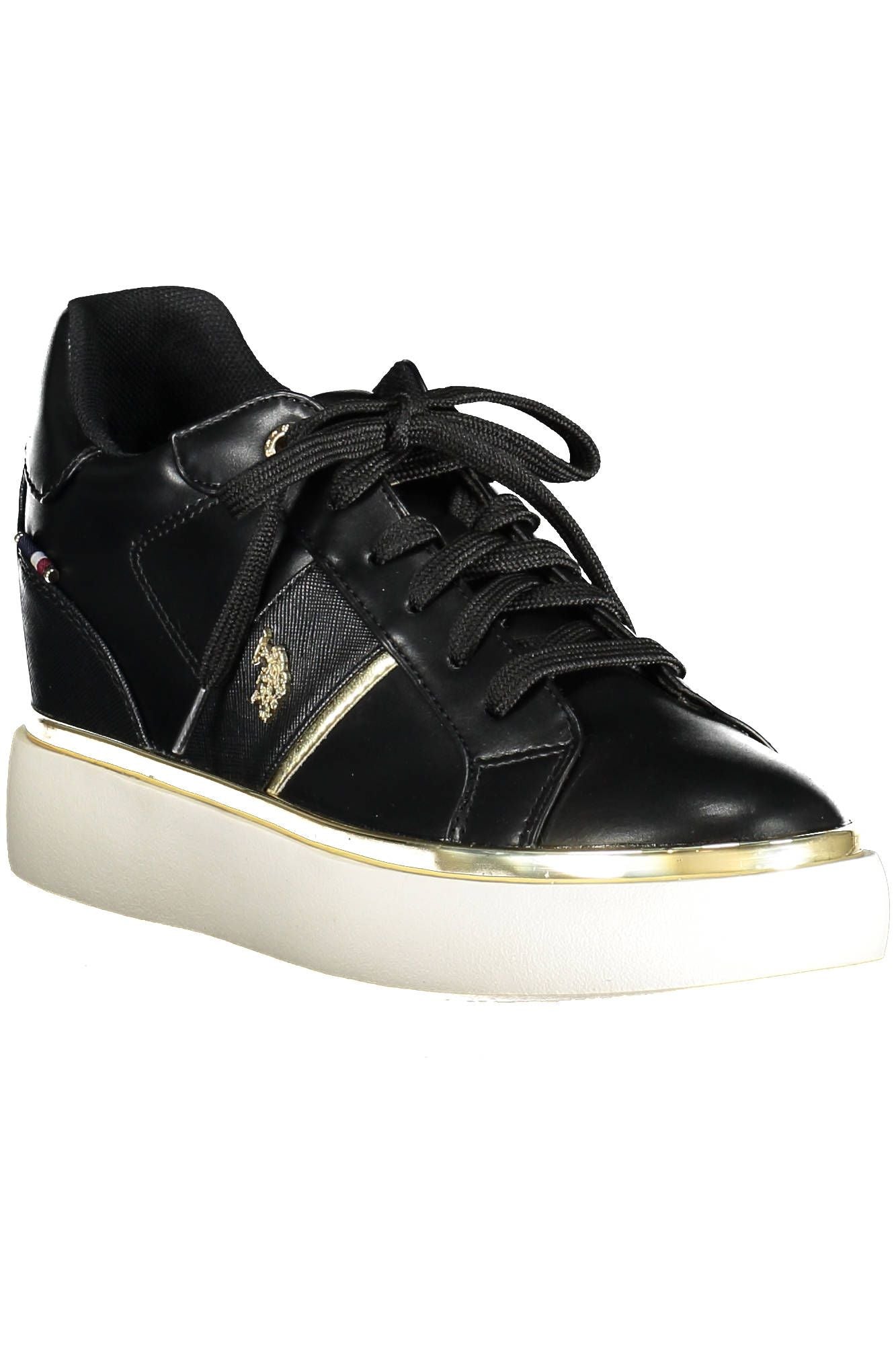 U.S. POLO ASSN. Chic Black Lace-Up Sneakers with Logo Detailing