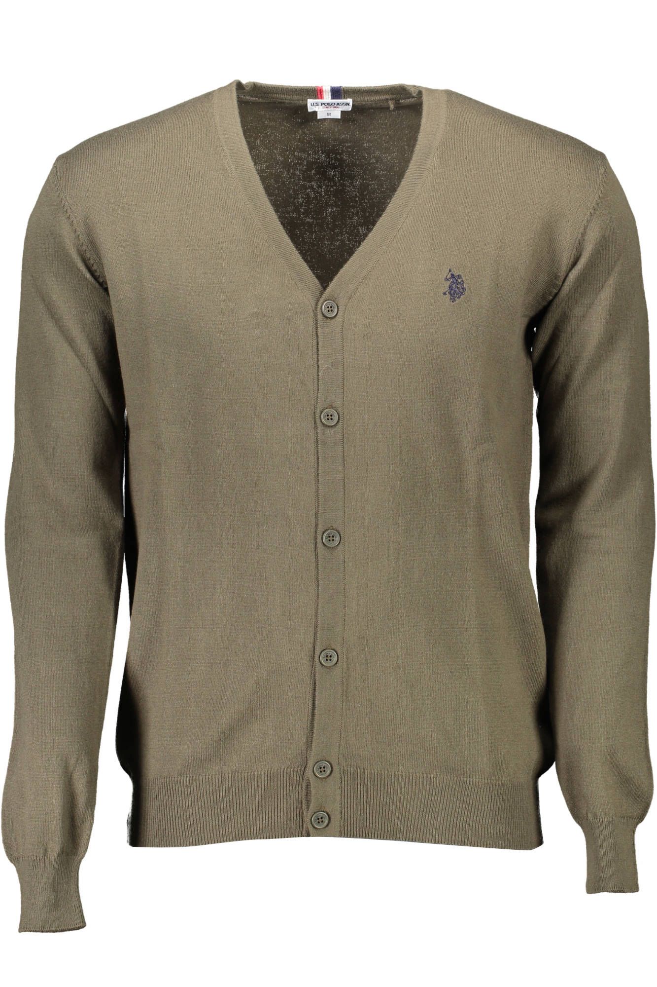 U.S. POLO ASSN. V-Neck Cotton Cashmere Cardigan in Green
