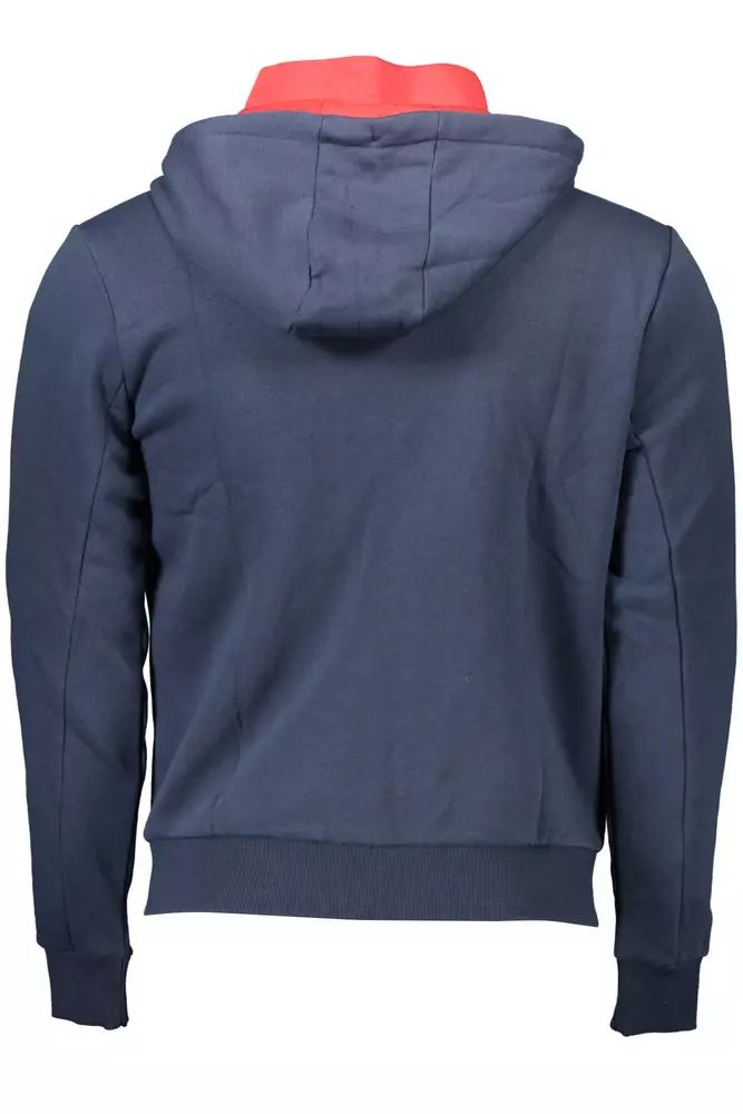 U.S. POLO ASSN. Chic Blue Hooded Zip Sweatshirt - Embroidered Detail