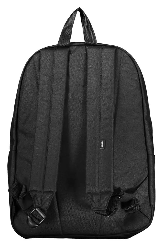 Vans Sleek Black Polyester Backpack with Logo Detail