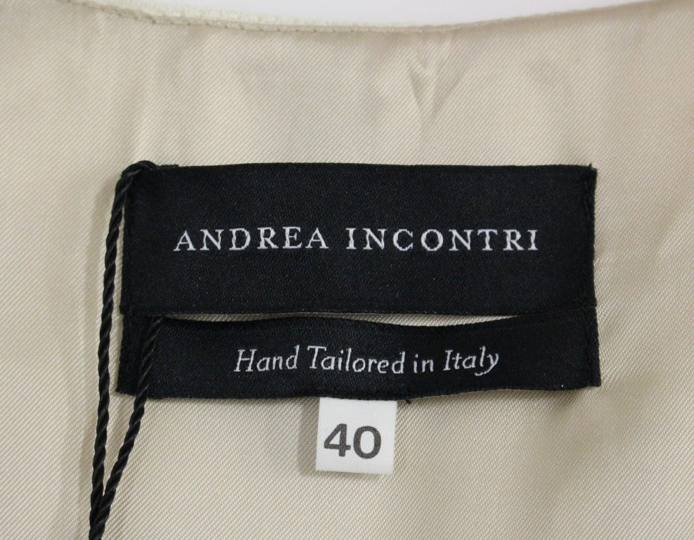 Andrea Incontri Бяла щампована рокля-калъф с V-образно деколте