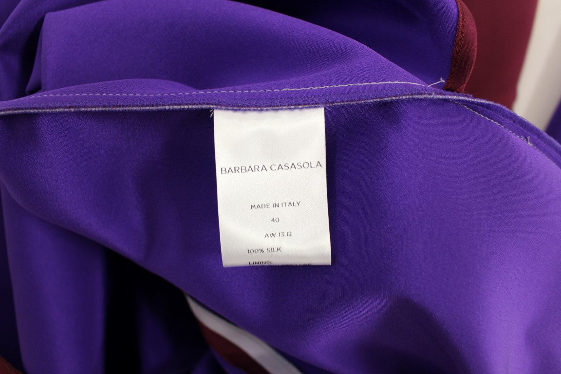 Макси копринена дълга рокля Barbara Casasola с лилава лавандула