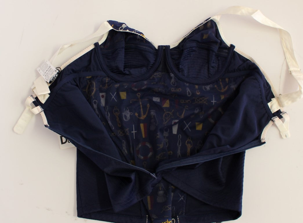 Dolce &amp; Gabbana Blue Sailor Motive Tank Top