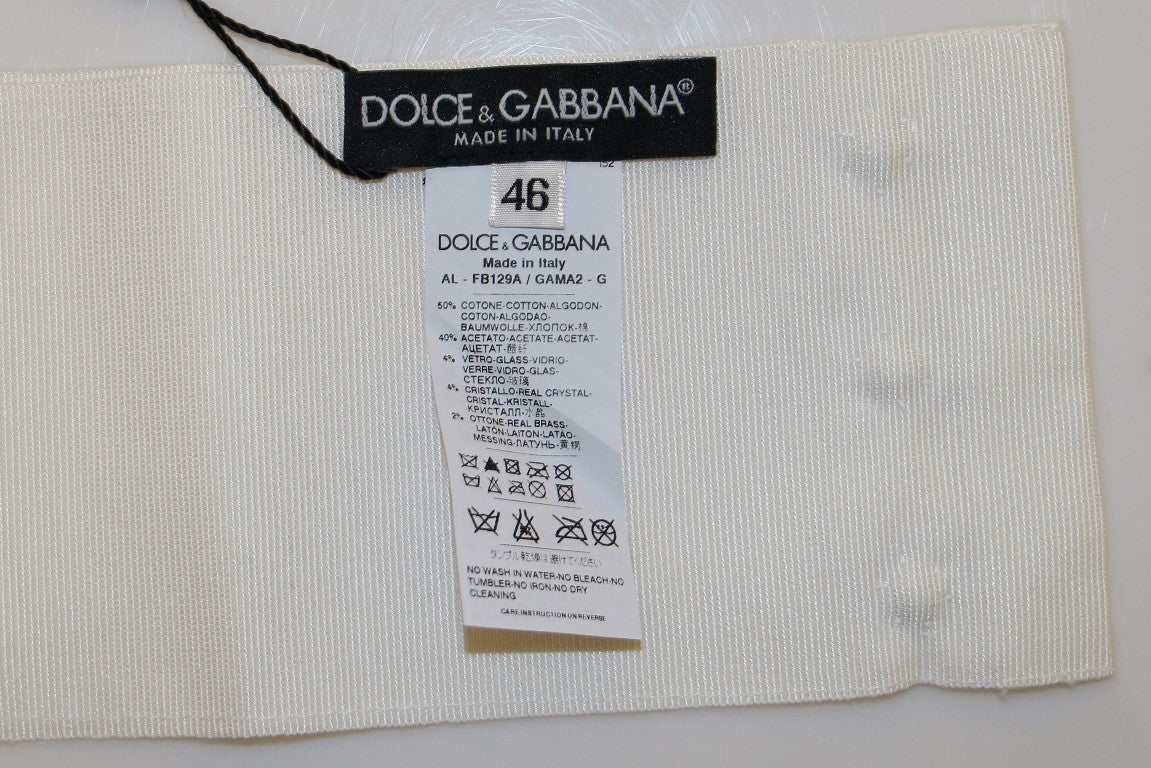 Dolce &amp; Gabbana бял кристален месингов колан с широка талия