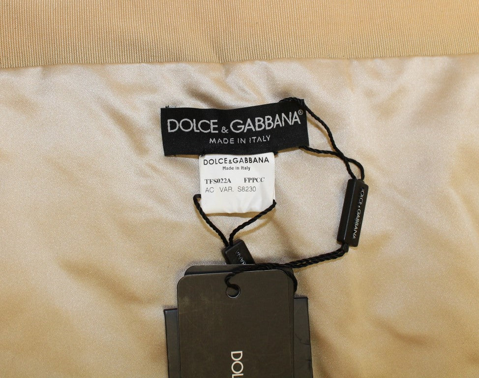 Бежов шал с кожа от НОРКА Dolce &amp; Gabbana