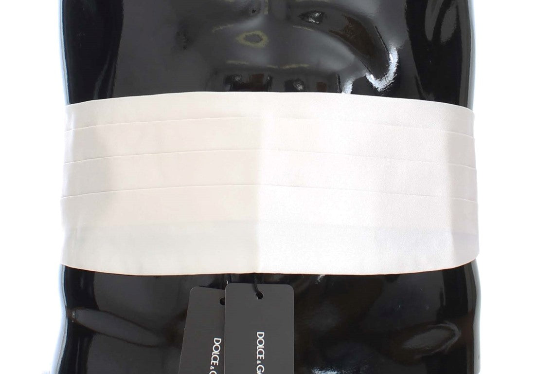 Dolce &amp; Gabbana Бял колан за пушачи Копринен пояс