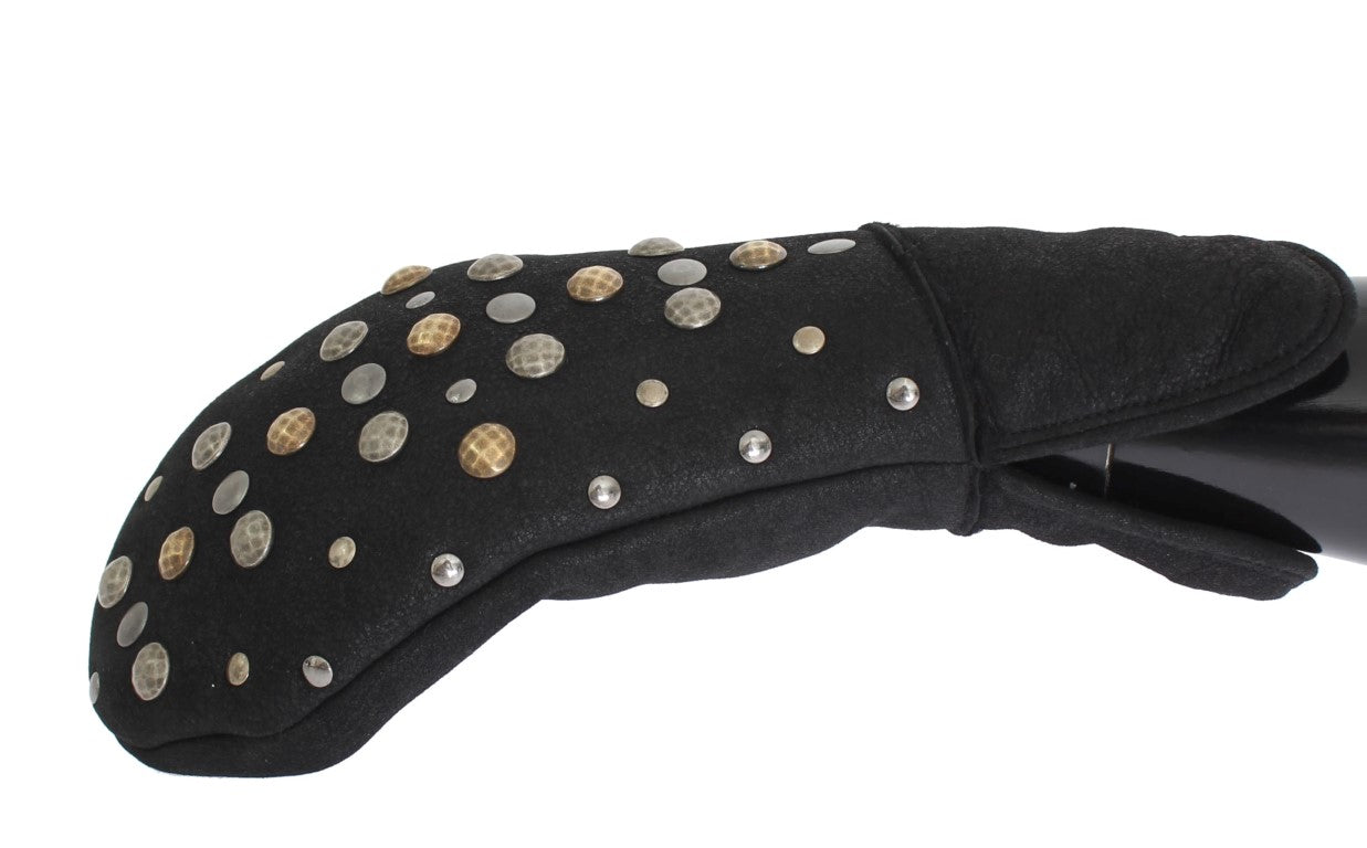 Dolce &amp; Gabbana сиви вълнени ръкавици с шипове