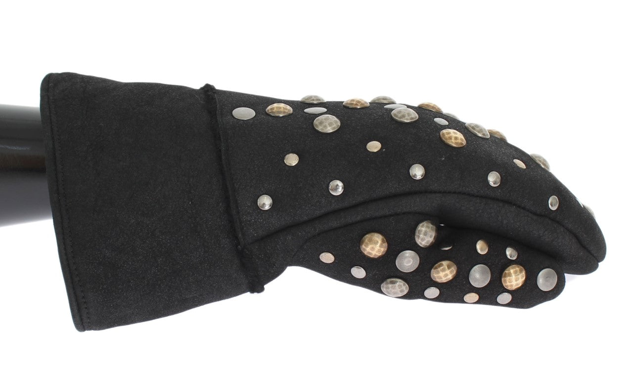 Dolce &amp; Gabbana сиви вълнени ръкавици с шипове