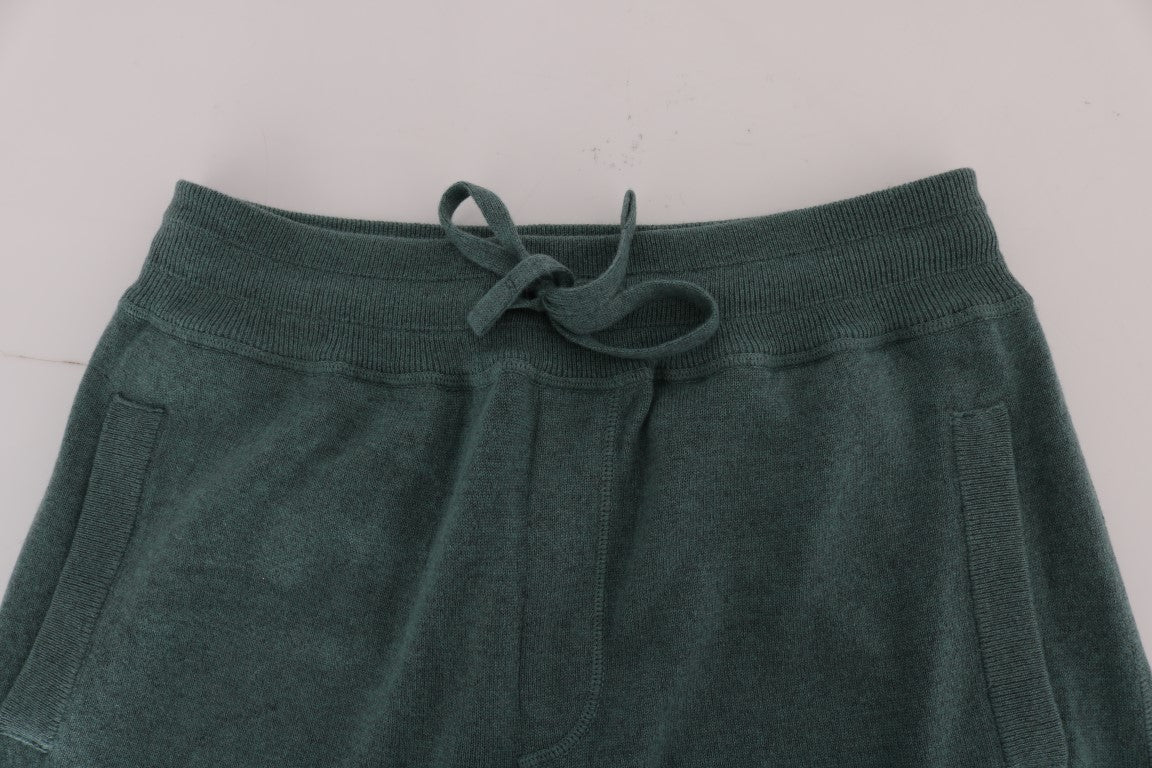 Тренировъчен панталон от зелен кашмир Dolce &amp; Gabbana