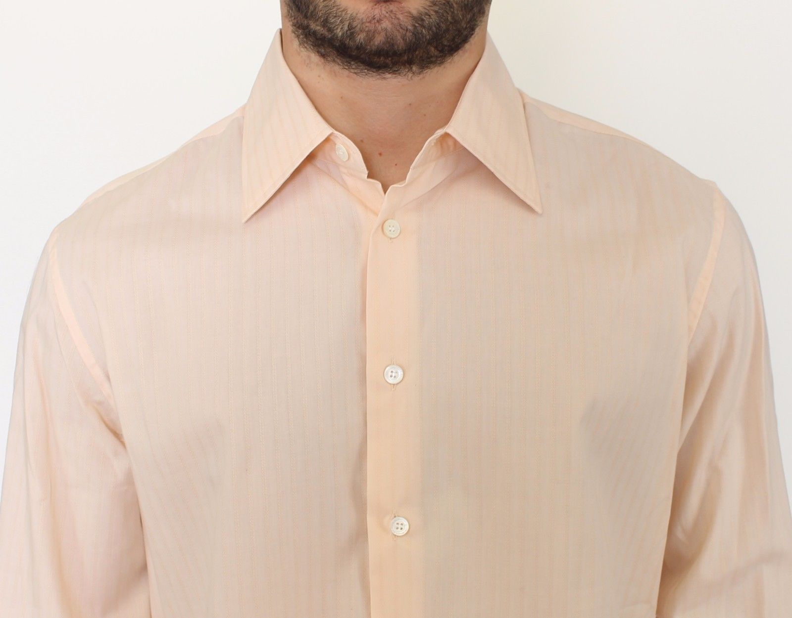Ermanno Scervino Оранжева ежедневна риза с памучни райета