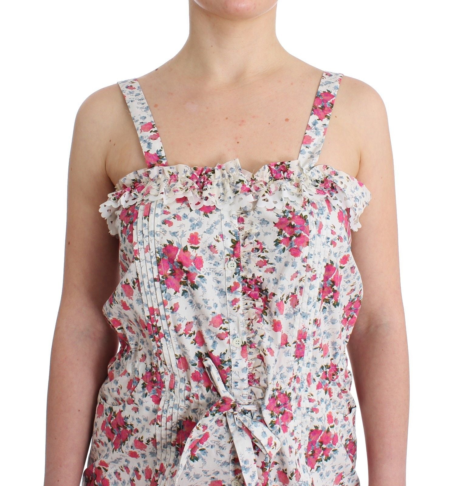Плажно облекло Ermanno Scervino Къса розова плажна мини рокля на цветя