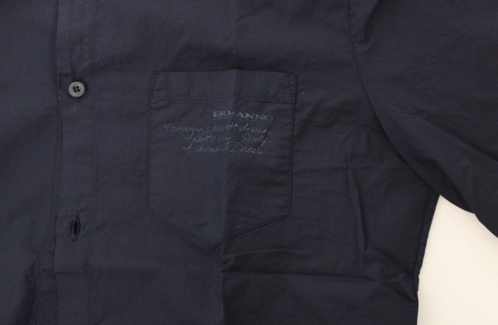 Ermanno Scervino Синя памучна ежедневна риза с дълъг ръкав
