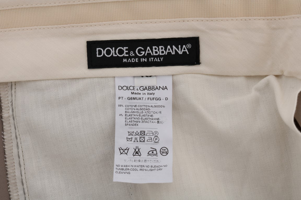 Dolce &amp; Gabbana бежови памучни еластични панталони чинос