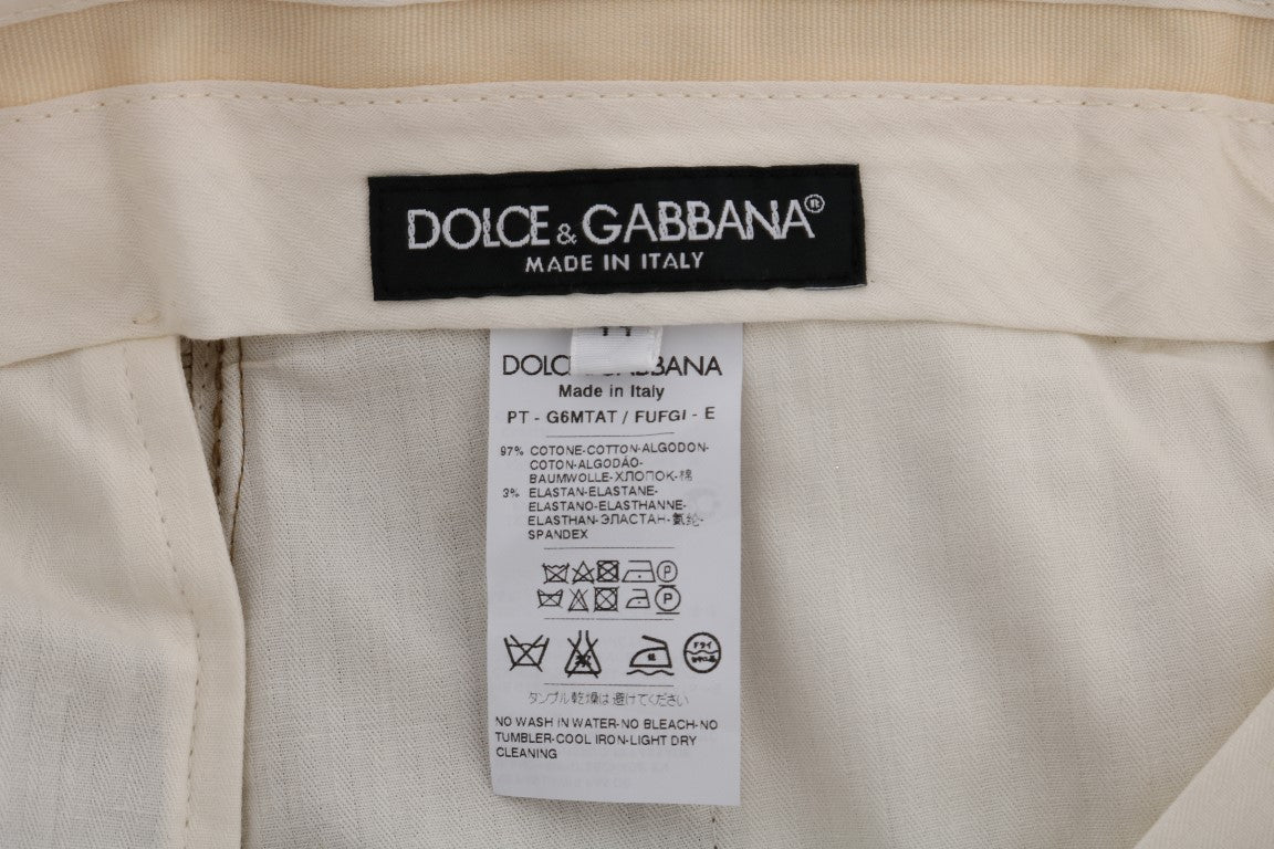 Кафяв еластичен памучен панталон Dolce &amp; Gabbana