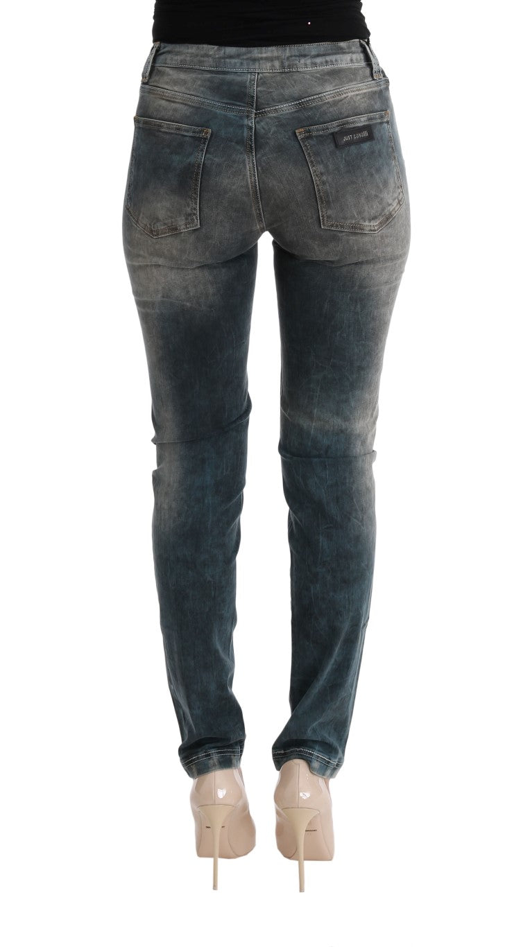 Cavalli Blue Wash Cotton Blend Slim Fit дънки