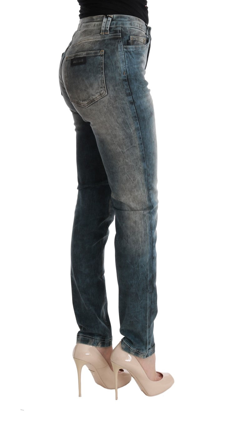 Cavalli Blue Wash Cotton Blend Slim Fit дънки