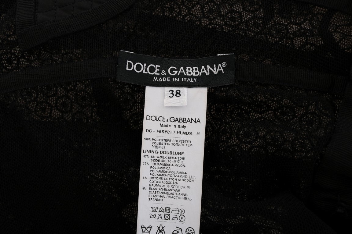 Черна рокля с калъф на цветя Dolce &amp; Gabbana 