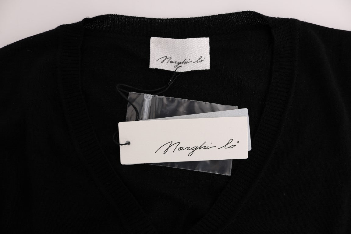 Черна вълнена блуза MARGHI LO'