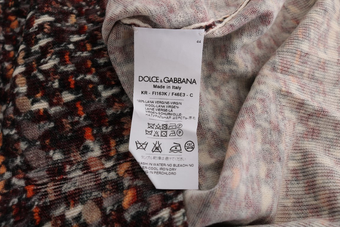 Вълнена тениска с многоцветен принт Dolce &amp; Gabbana