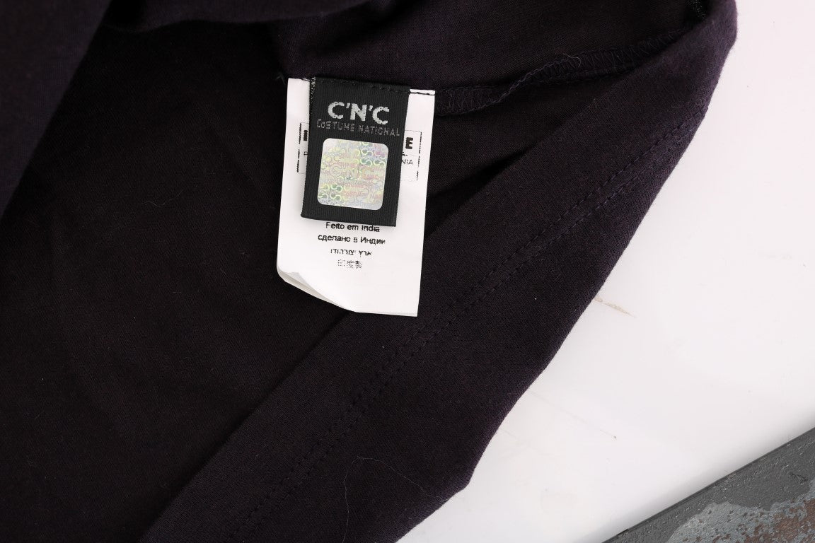 Костюм Национална лилава памучна тениска с V-образно деколте