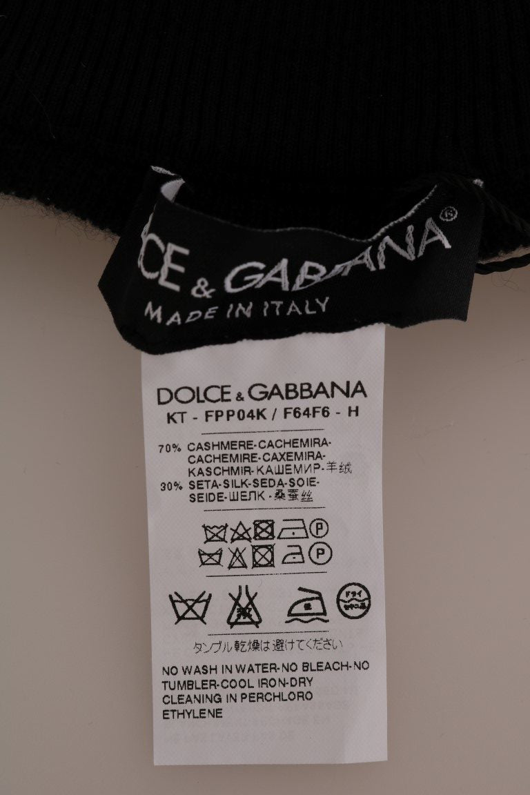 Dolce &amp; Gabbana черни кашмирени копринени еластични чорапогащи