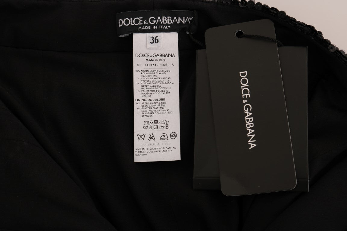 Черни модни шорти с пайети Dolce &amp; Gabbana