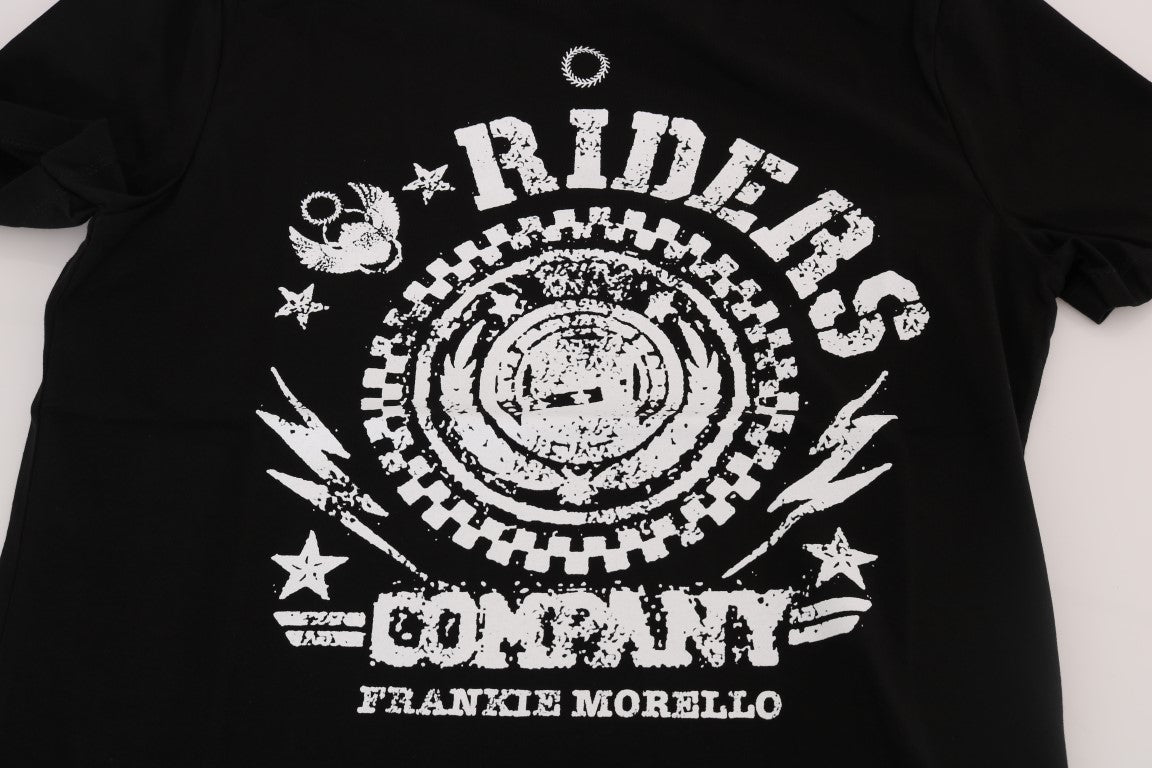 Frankie Morello Черна памучна тениска RIDERS Crewneck