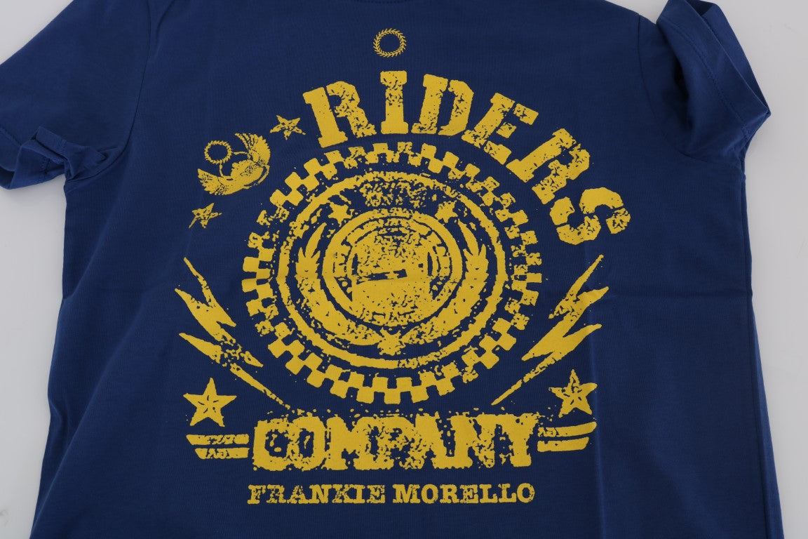 Синя памучна тениска RIDERS с кръгло деколте Frankie Morello