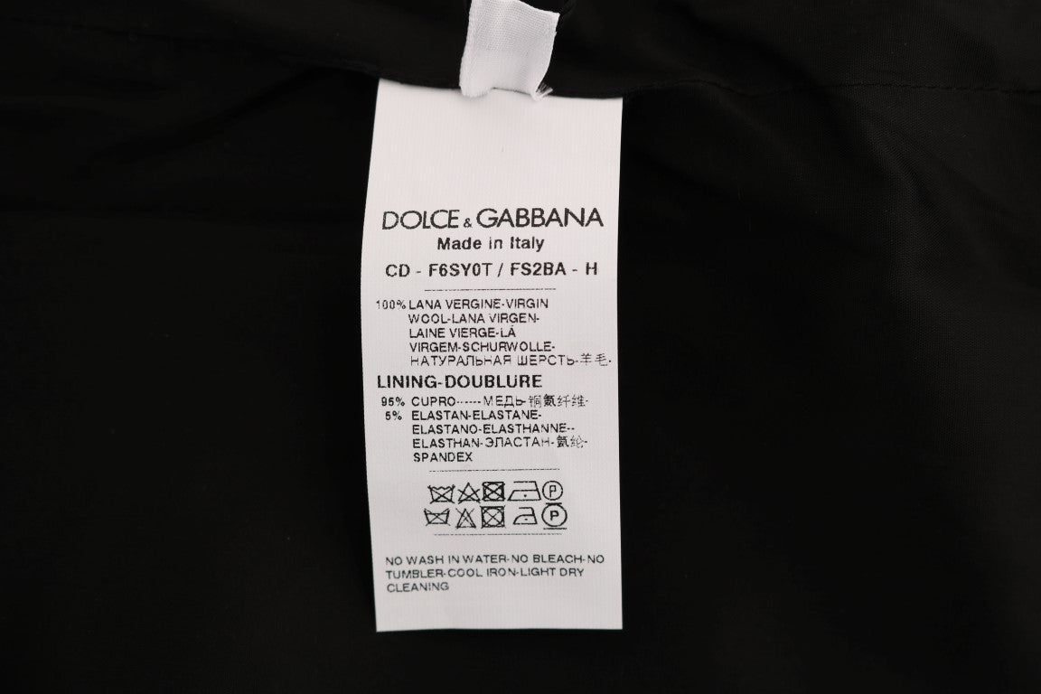 Dolce &amp; Gabbana Сива вълнена рокля на точки на полка