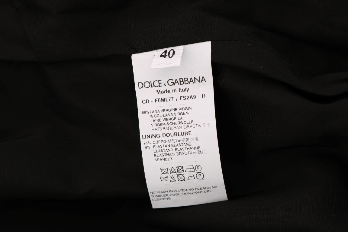 Dolce &amp; Gabbana Сива вълнена рокля на точки на полка