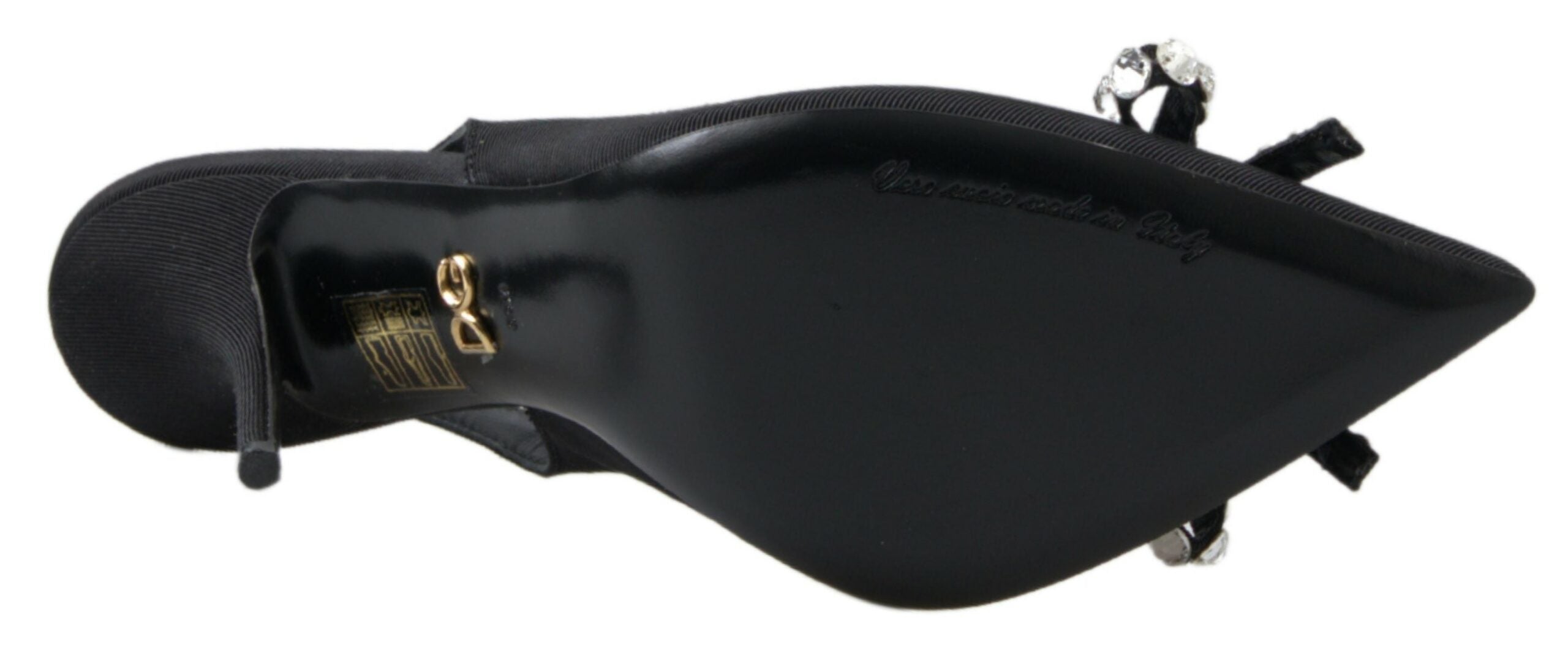 Dolce &amp; Gabbana, черни, кристално украсени обувки на токчета