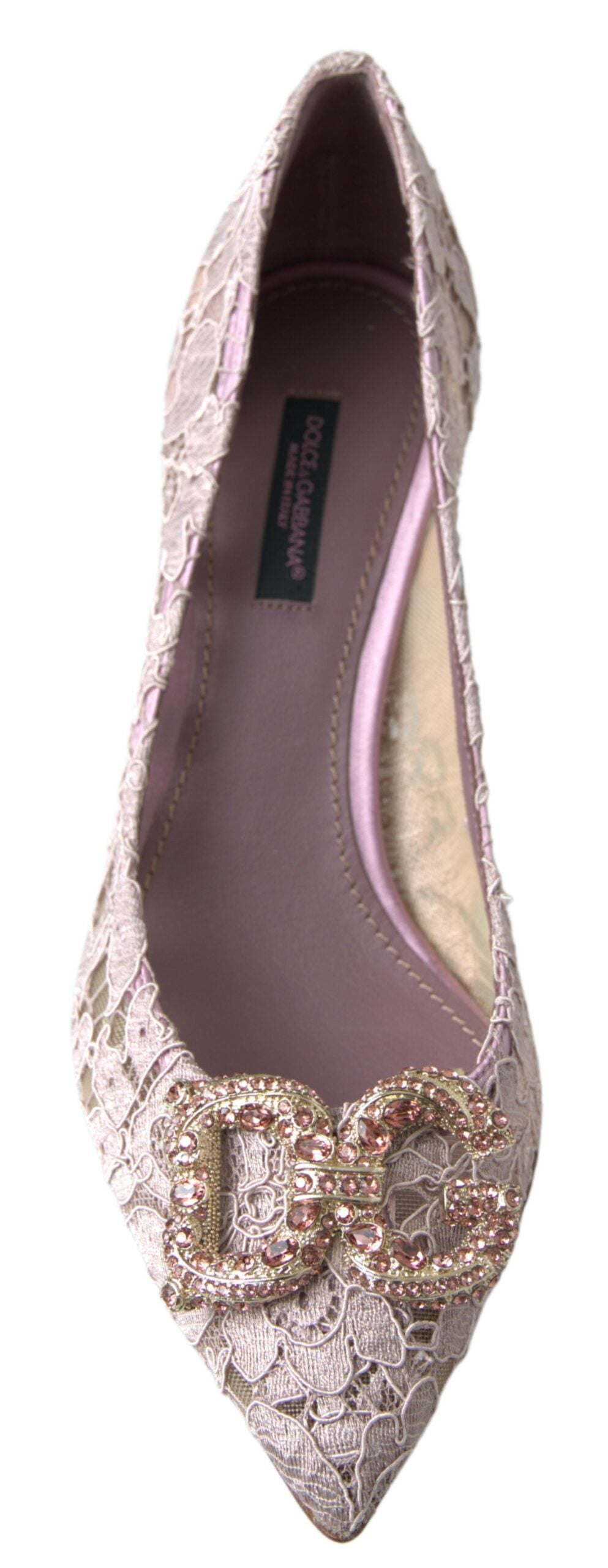 Обувки Dolce &amp; Gabbana Pink Floral Lace DG Crystal Pumps