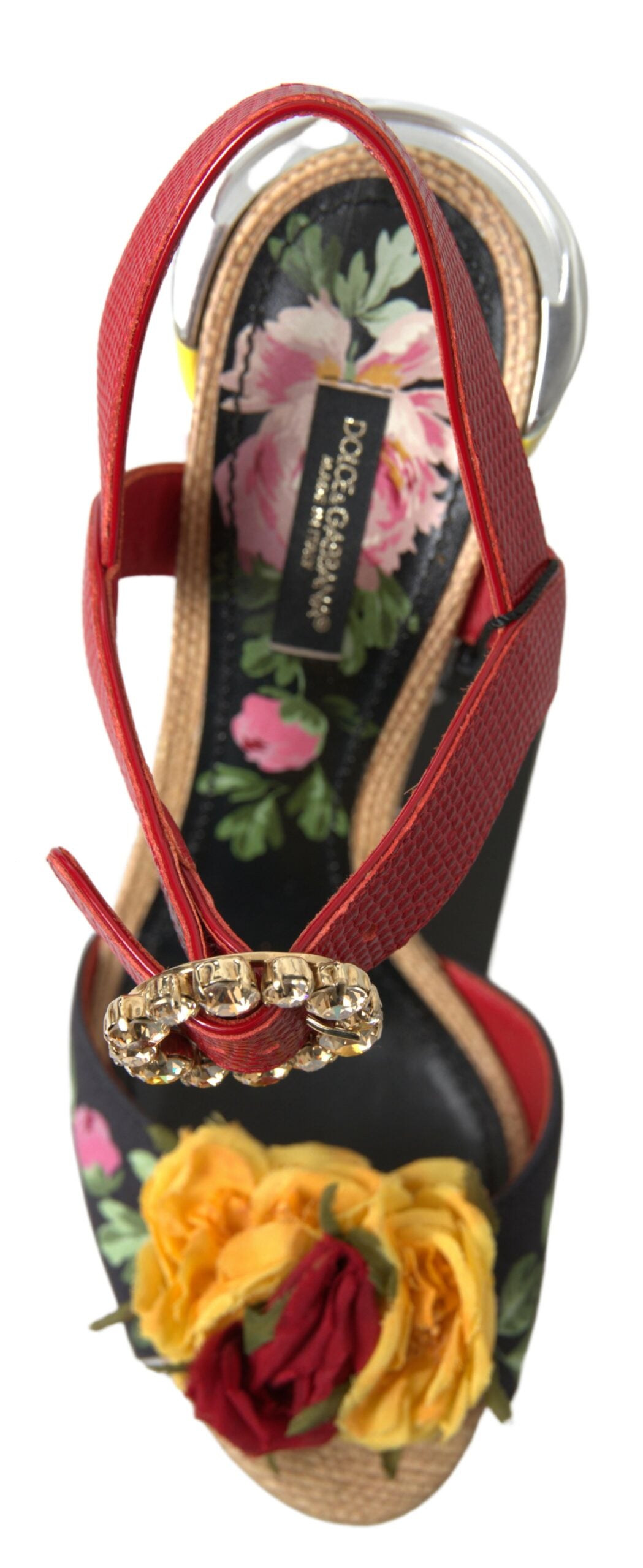 Dolce &amp; Gabbana многоцветни кристални кожени сандали Amore Heels