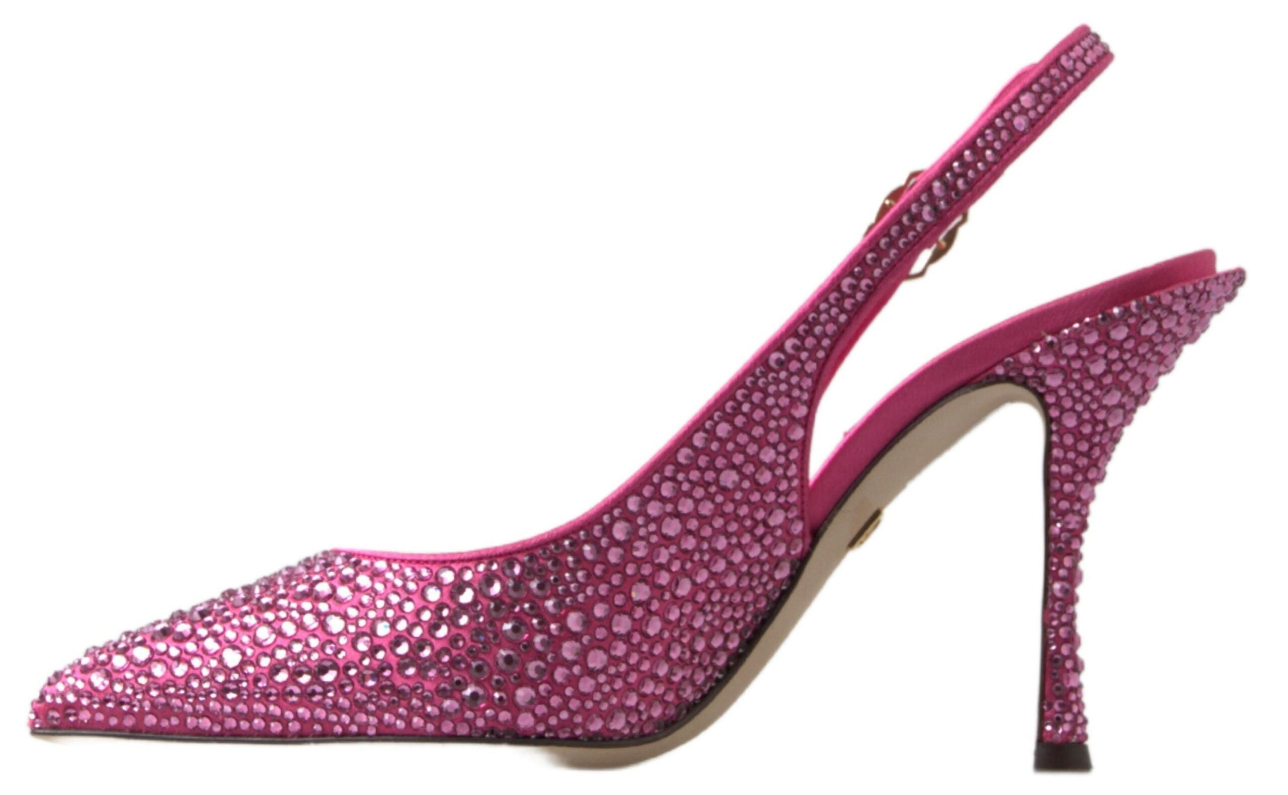 Обувки Dolce &amp; Gabbana Pink Slingbacks Crystal Pumps