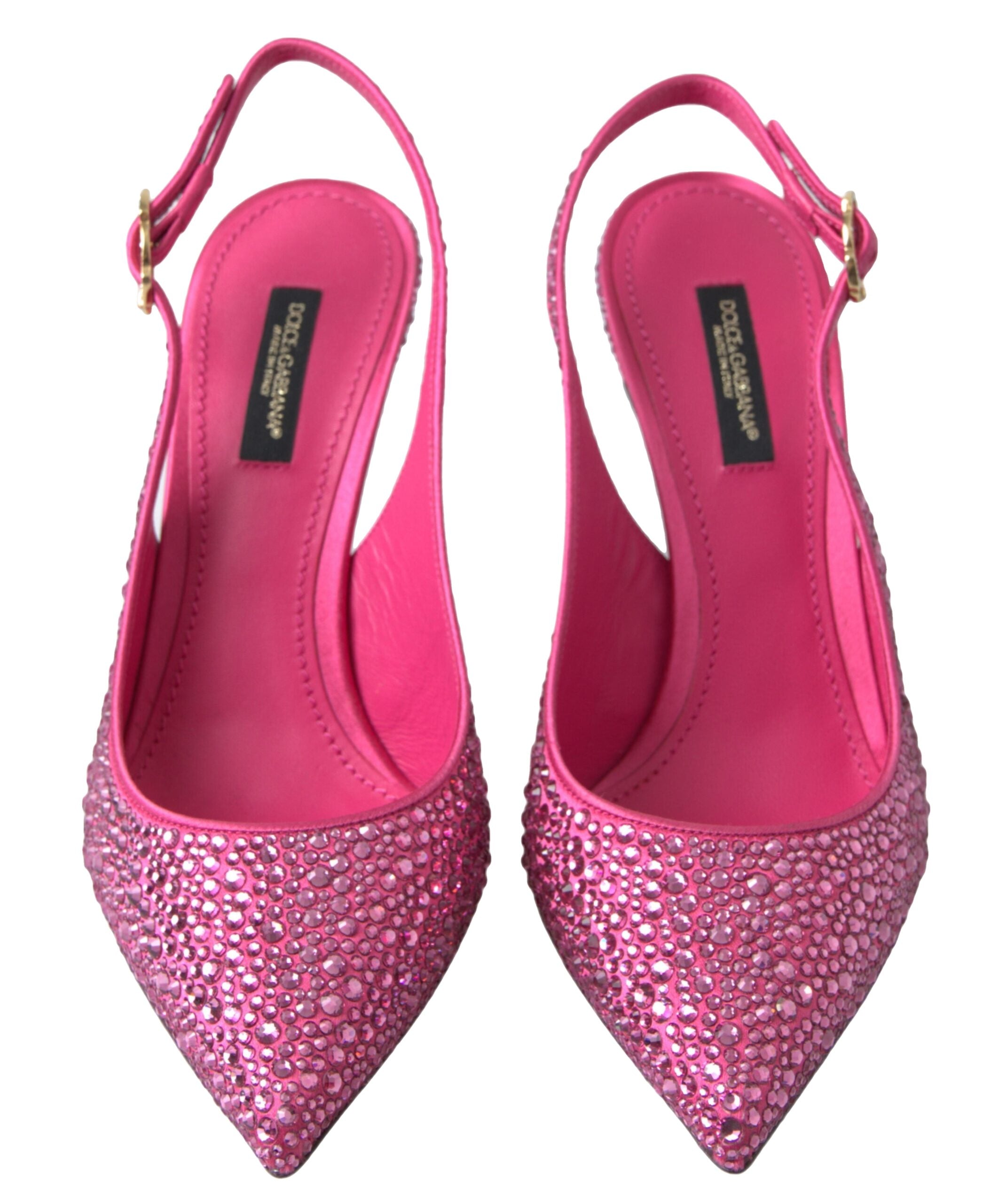 Обувки Dolce &amp; Gabbana Pink Slingbacks Crystal Pumps