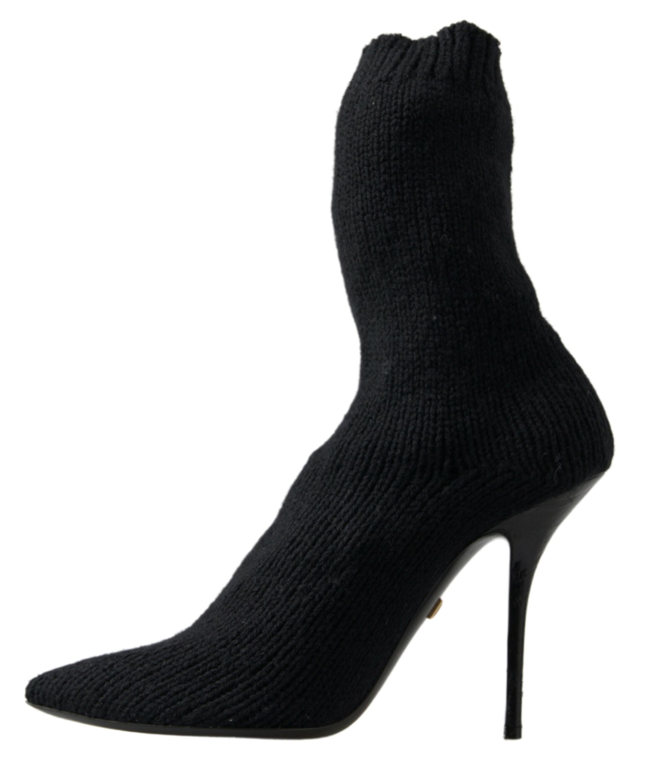 Dolce &amp; Gabbana черни дамски ботуши на ток с висок ток до прасеца