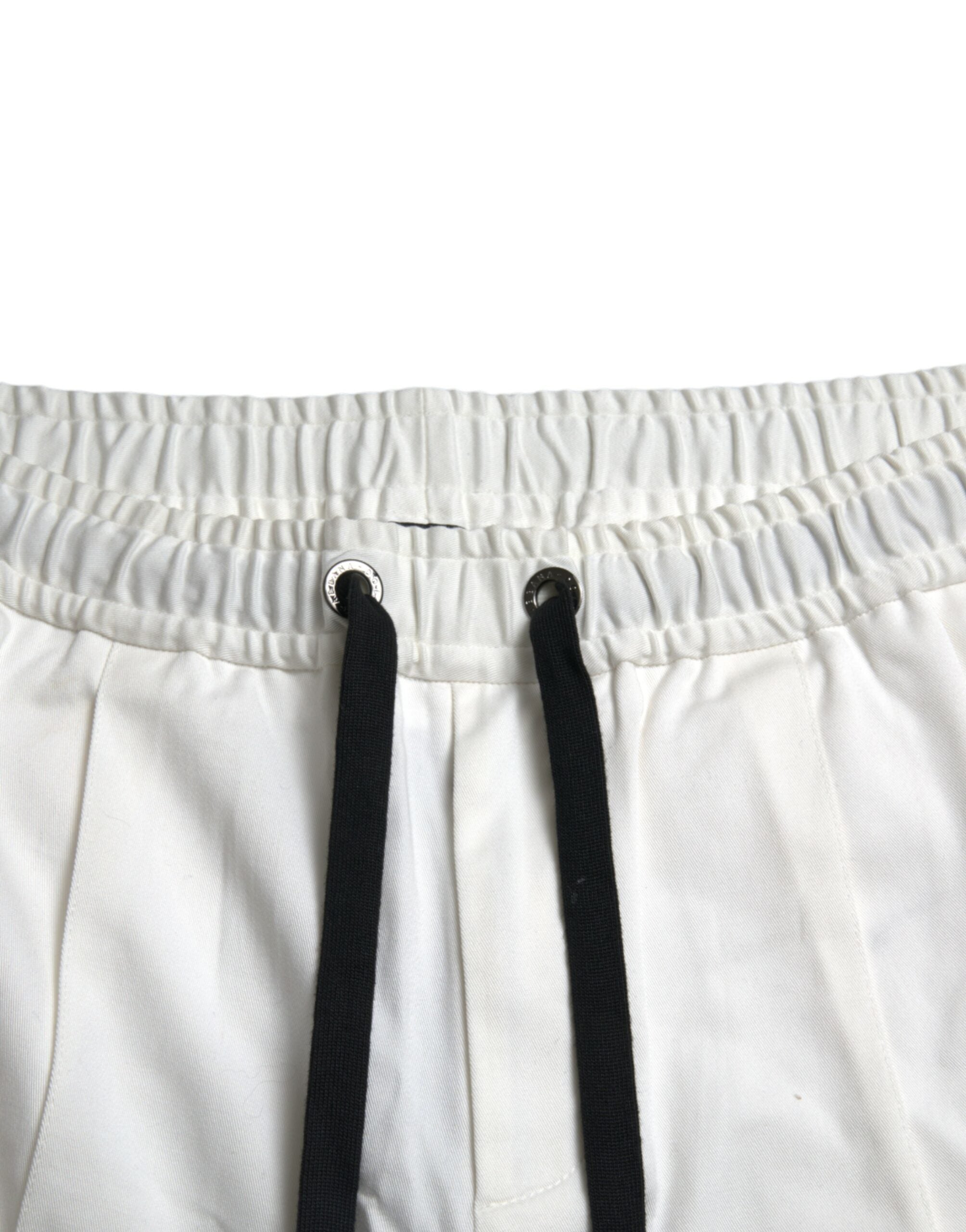 Dolce & Gabbana Elegant White Cotton Blend Jogger Pants