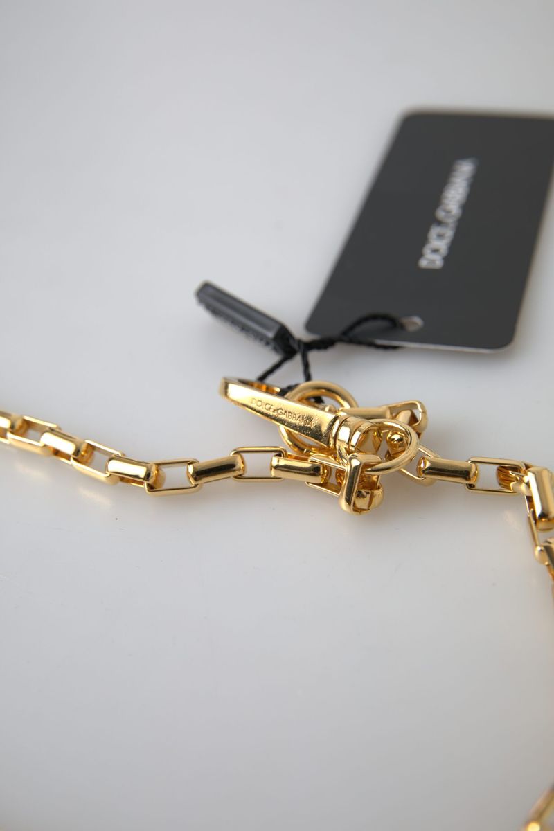 Колие с висулка с лого на Dolce &amp; Gabbana в месингов оттенък на верига