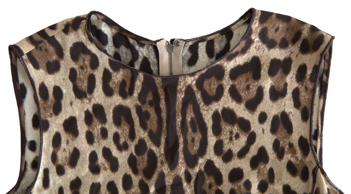 Dolce &amp; Gabbana Кафяв потник с леопард и вискоза без ръкави