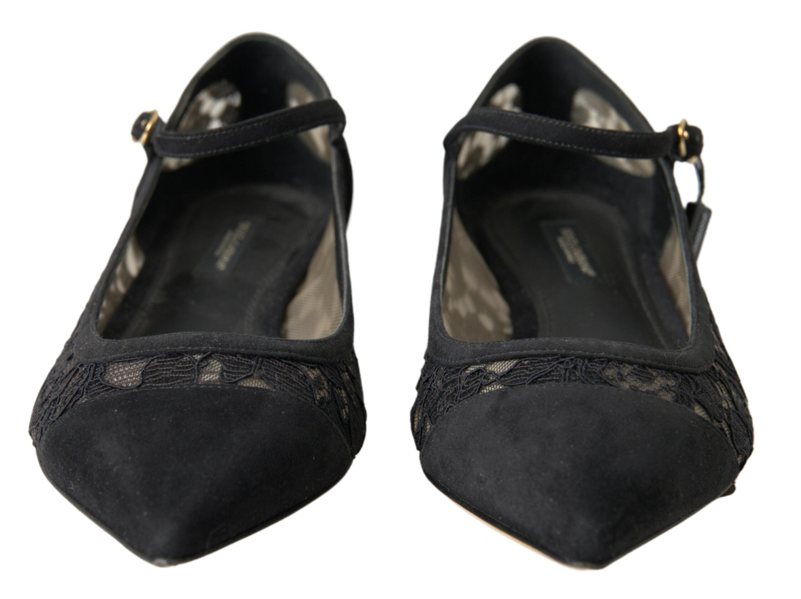 Черни дантелени мокасини Dolce &amp; Gabbana Балерини с равни обувки