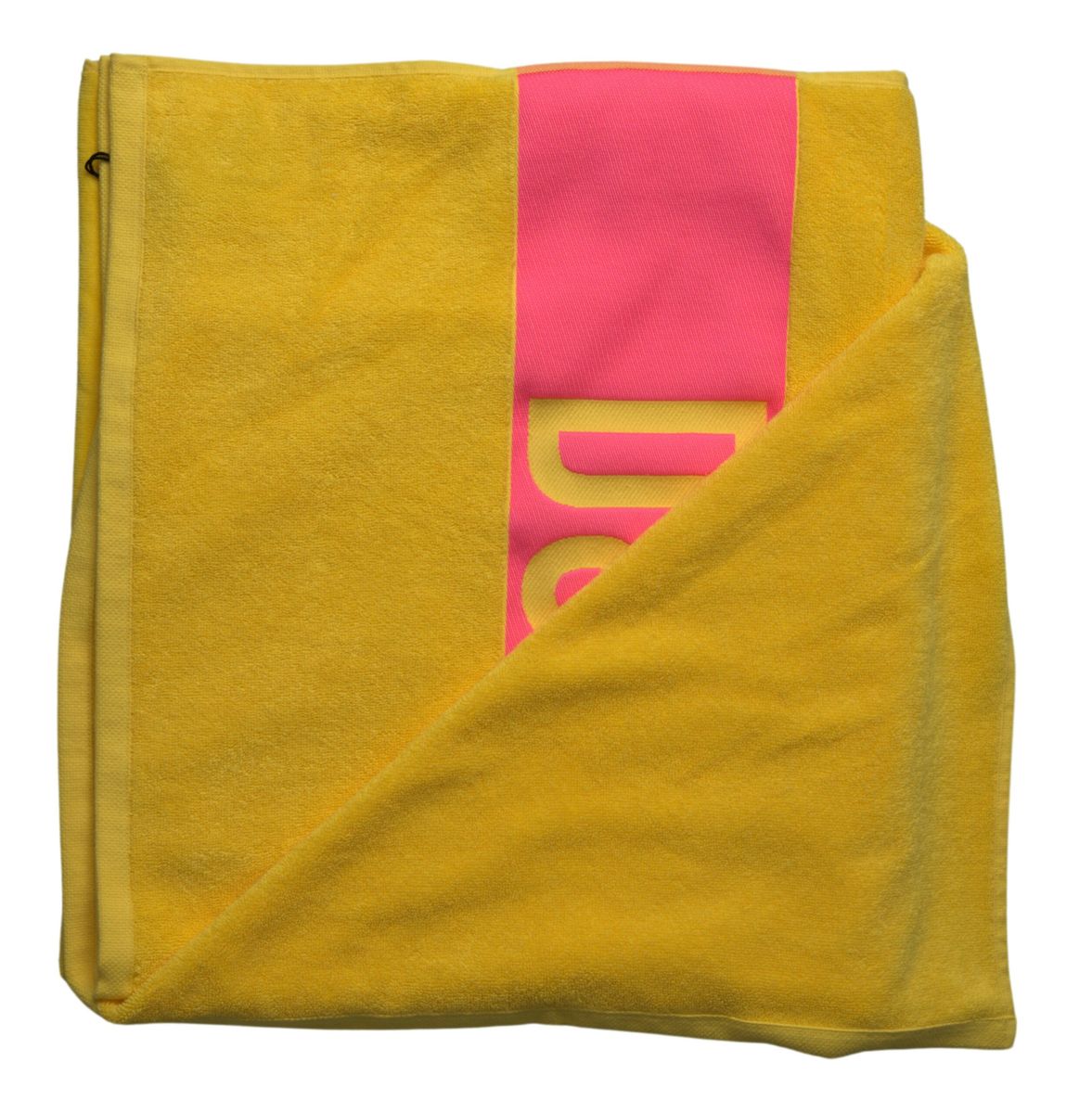 Мека памучна плажна кърпа Dsquared² с принт на жълто лого