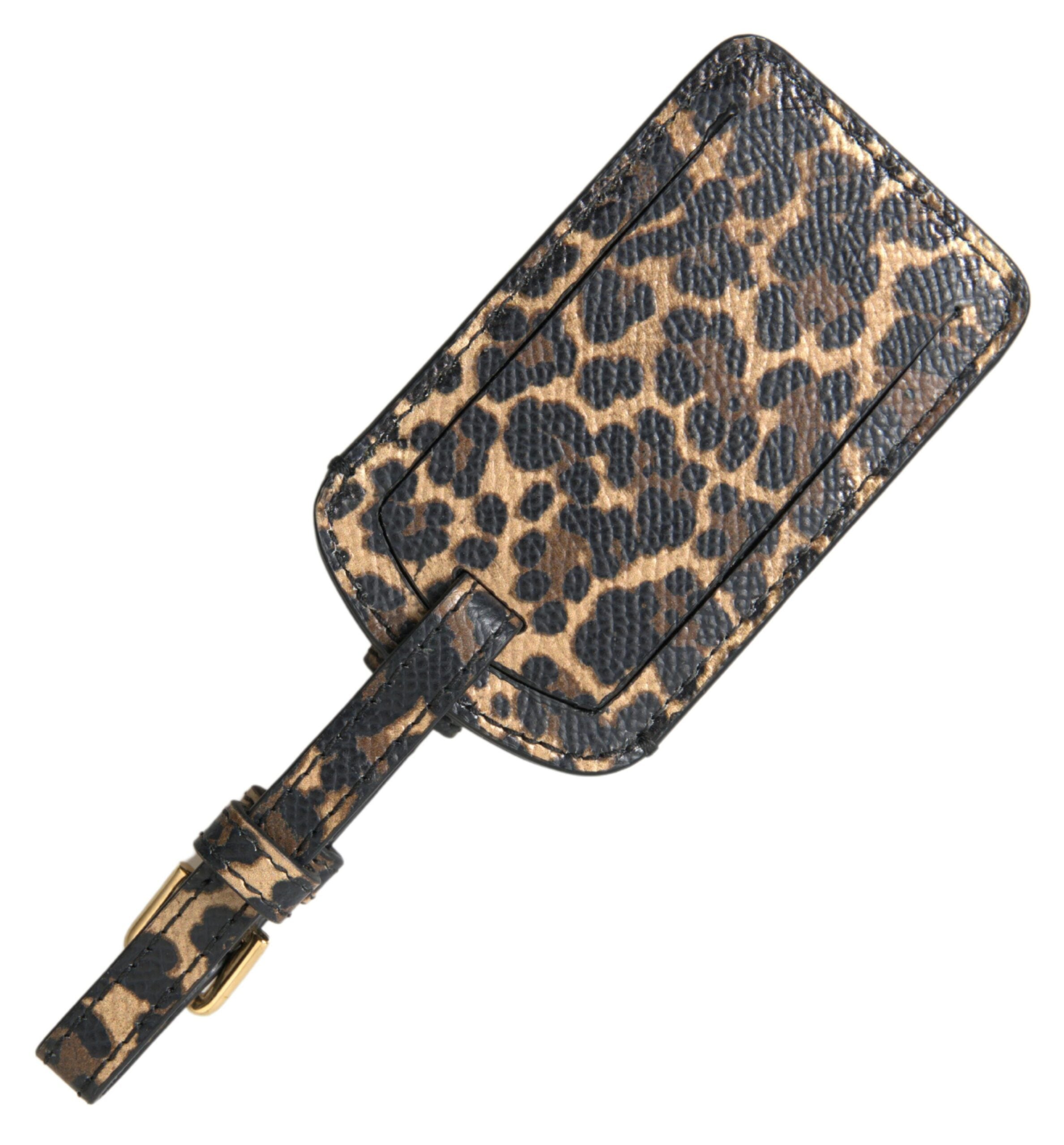 Етикет за багаж Dolce &amp; Gabbana Multicolor Leopard Dauphine Leather DG лого
