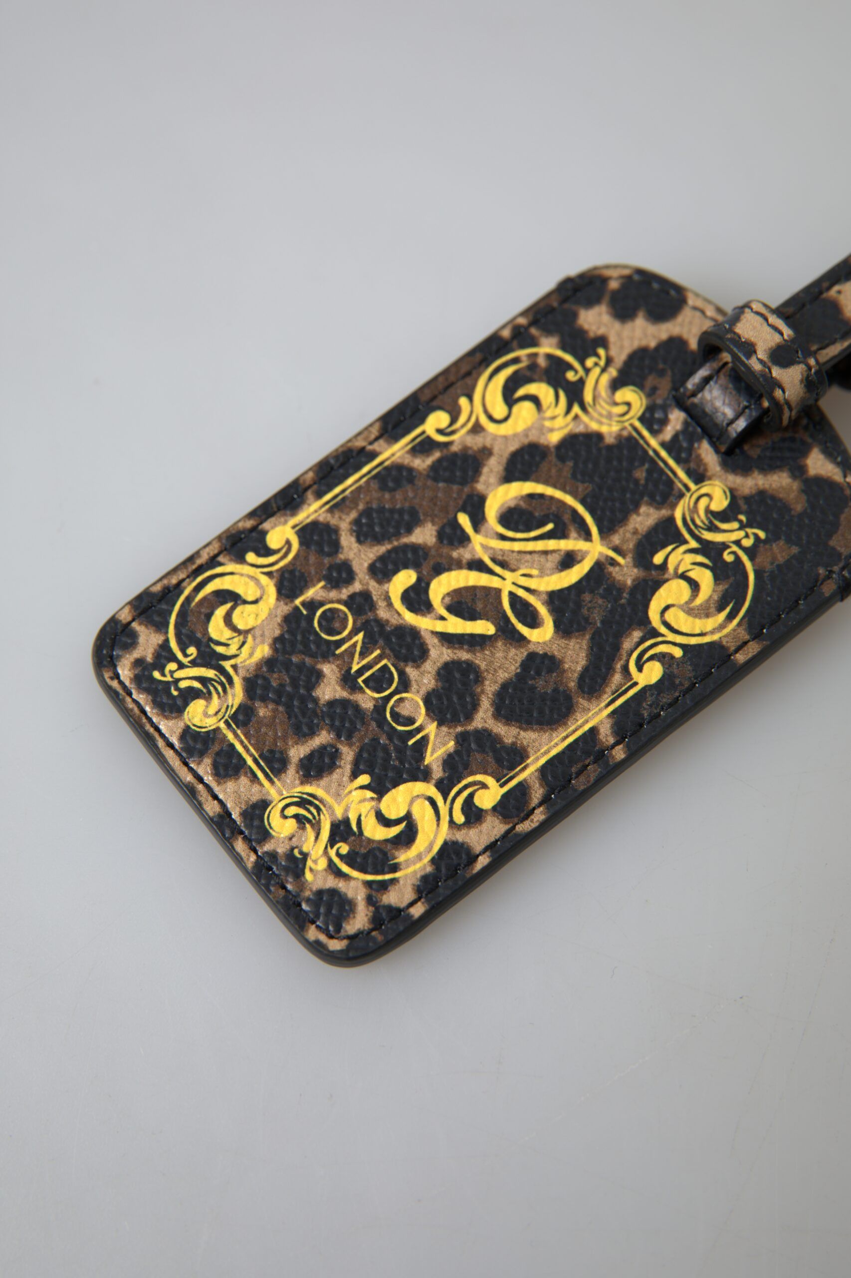 Етикет за багаж Dolce &amp; Gabbana Multicolor Leopard Dauphine Leather DG лого