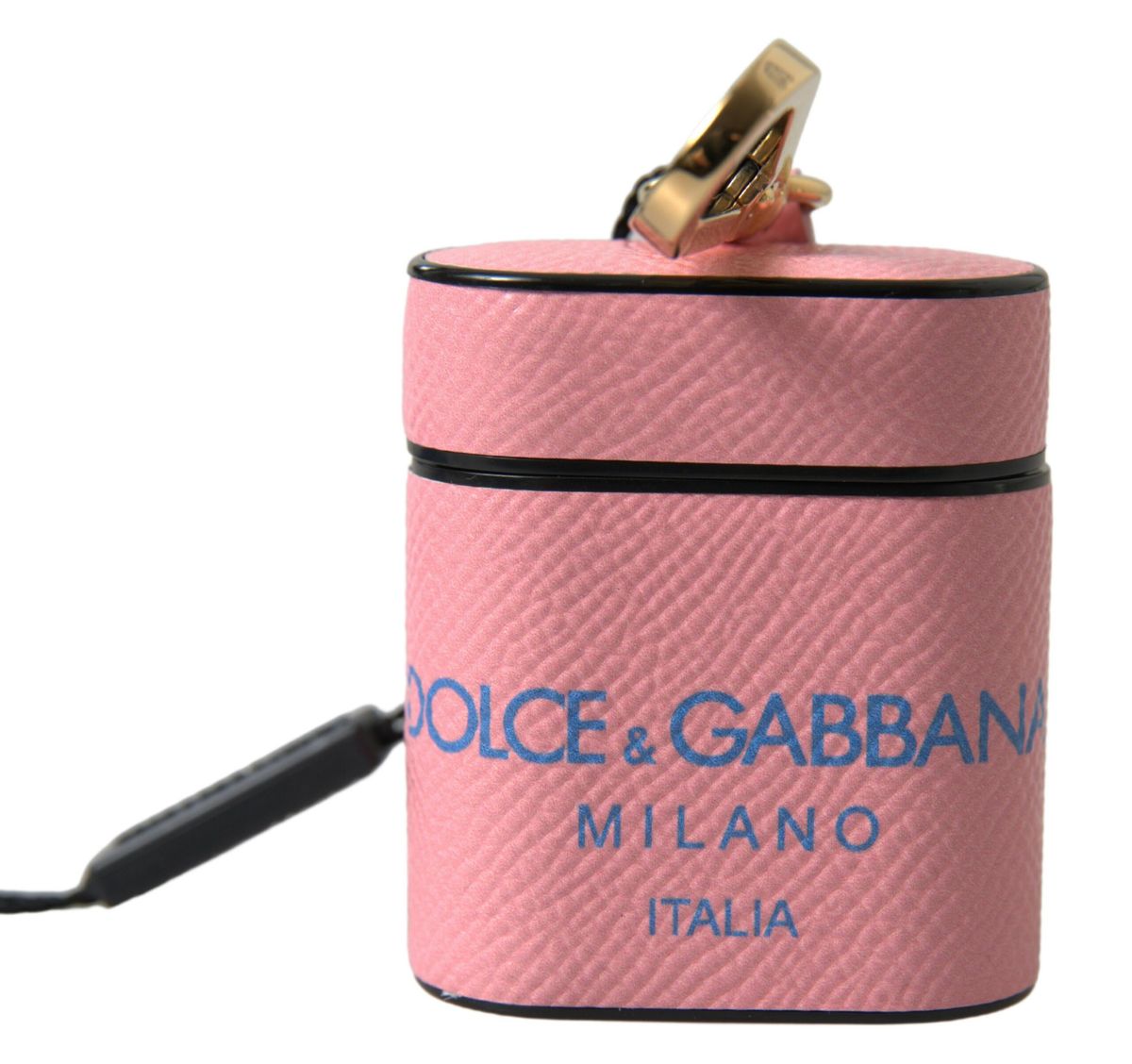 Dolce &amp; Gabbana Pink Blue телешка кожена щампа с лого с каишка Airpods Case