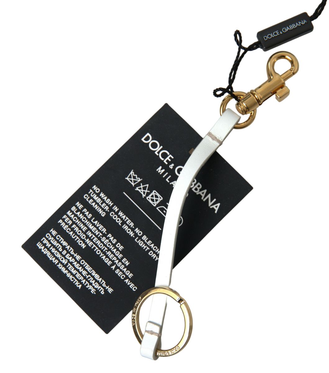 Dolce &amp; Gabbana черен силиконов DG лого Златен месингов ключодържател