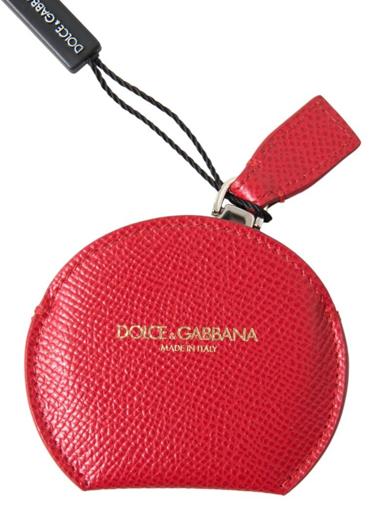 Поставка за ръчно огледало от червена телешка кожа Dolce &amp; Gabbana