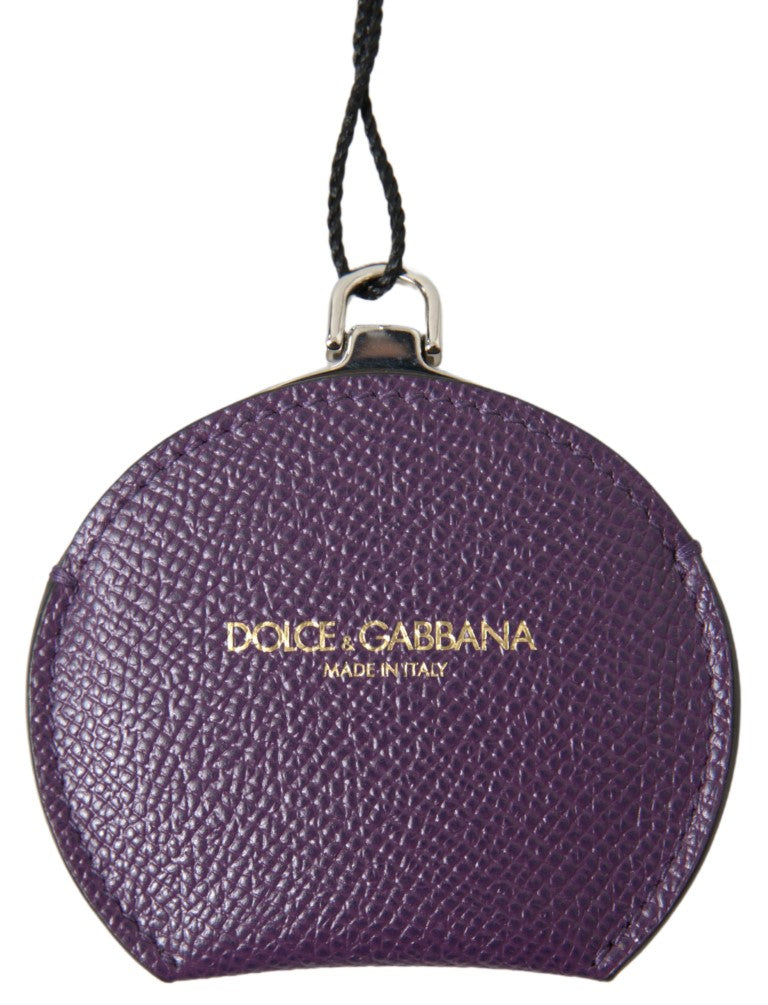 Dolce &amp; Gabbana, лилава телешка кожа, кръгла поставка за ръчно огледало